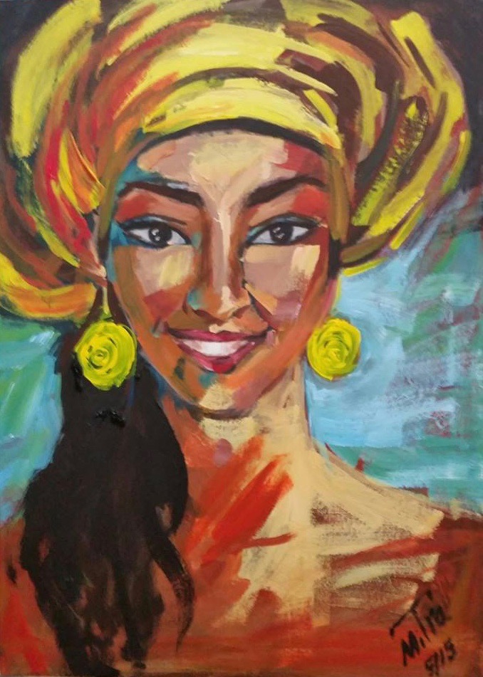 Beauty in Yellow, 28x19x.75", Acrylic on Canvas